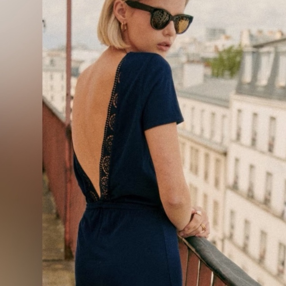 Sezane Lucille Dress Navy - Size S